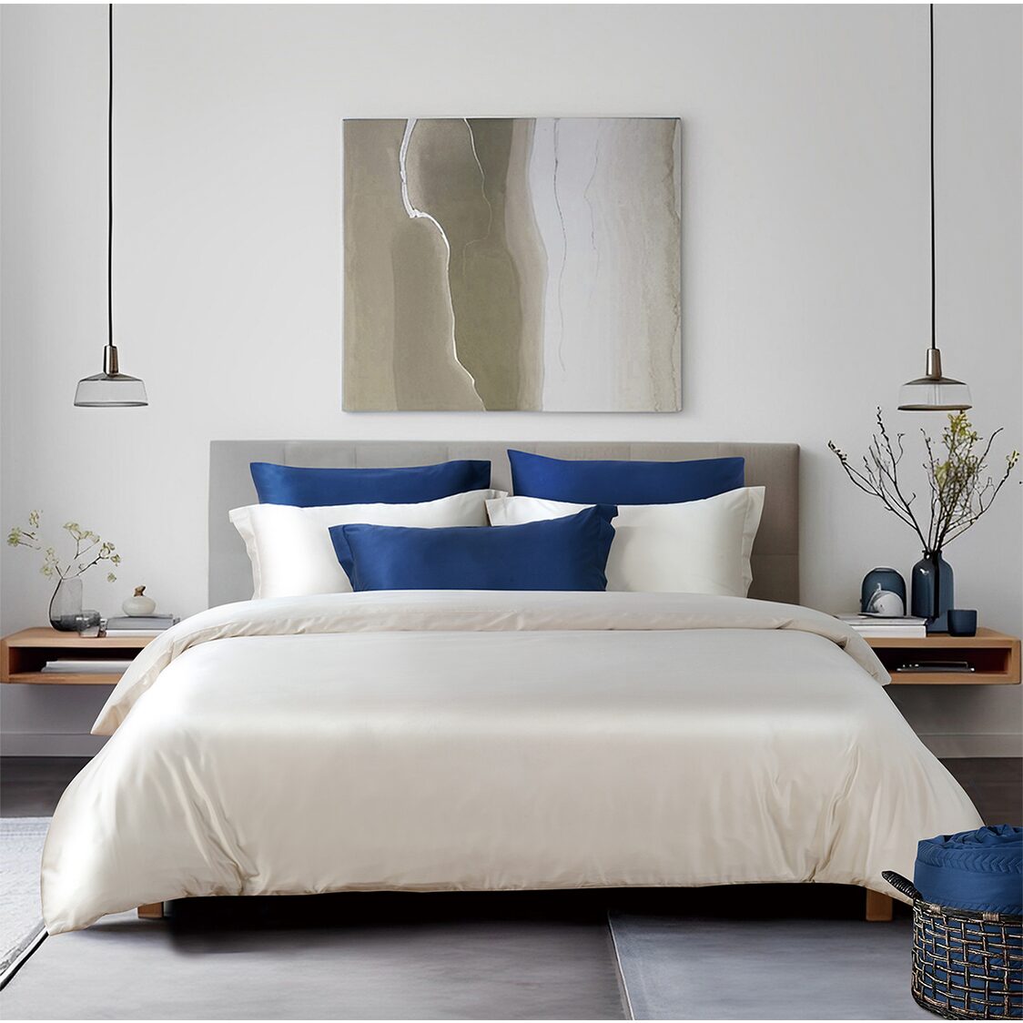 Bellami Tencel Organic Cotton Heirloom Solid 1300TC Fitted Sheet / Bedset - Butter