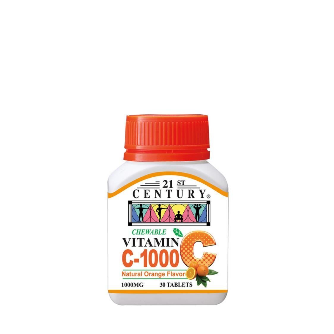 21st Century C1000mg Orange Chewable 30s