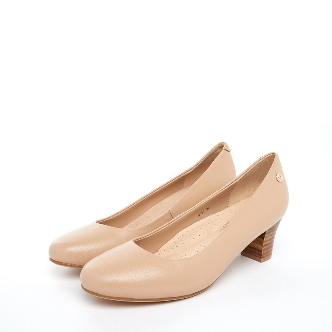 Barani 6011 Classic Leather Heels Nude (Mid)