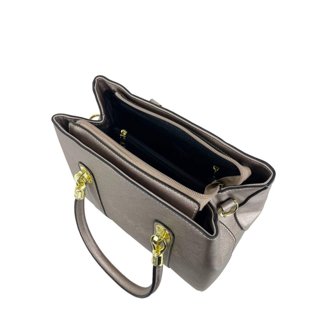 Mel&Co Saffiano-Effect Satchel Bag