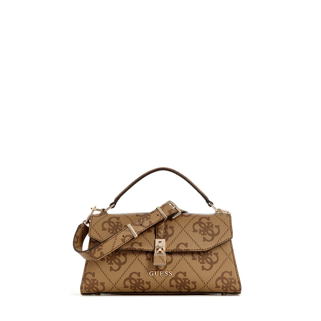 Guess Queensland Top Handle Flap - Latte Logo
