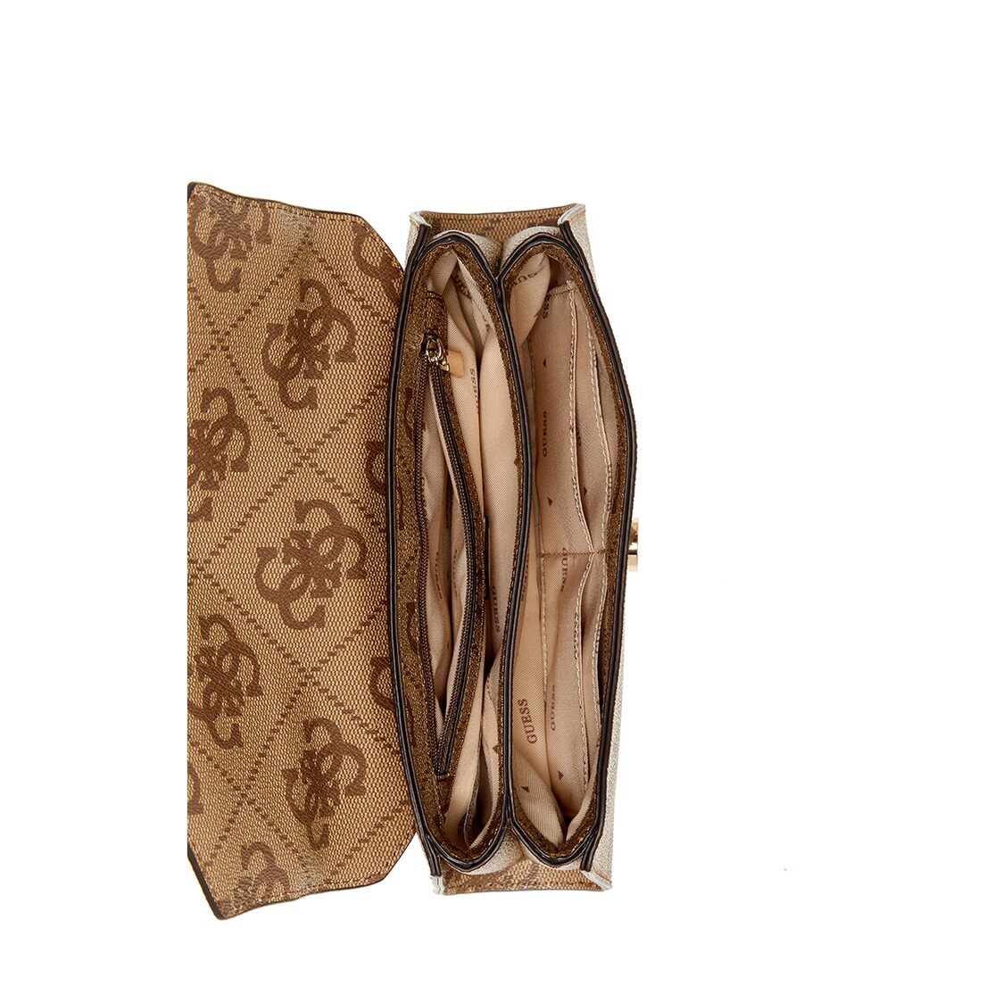 Guess Queensland Top Handle Flap - Latte Logo