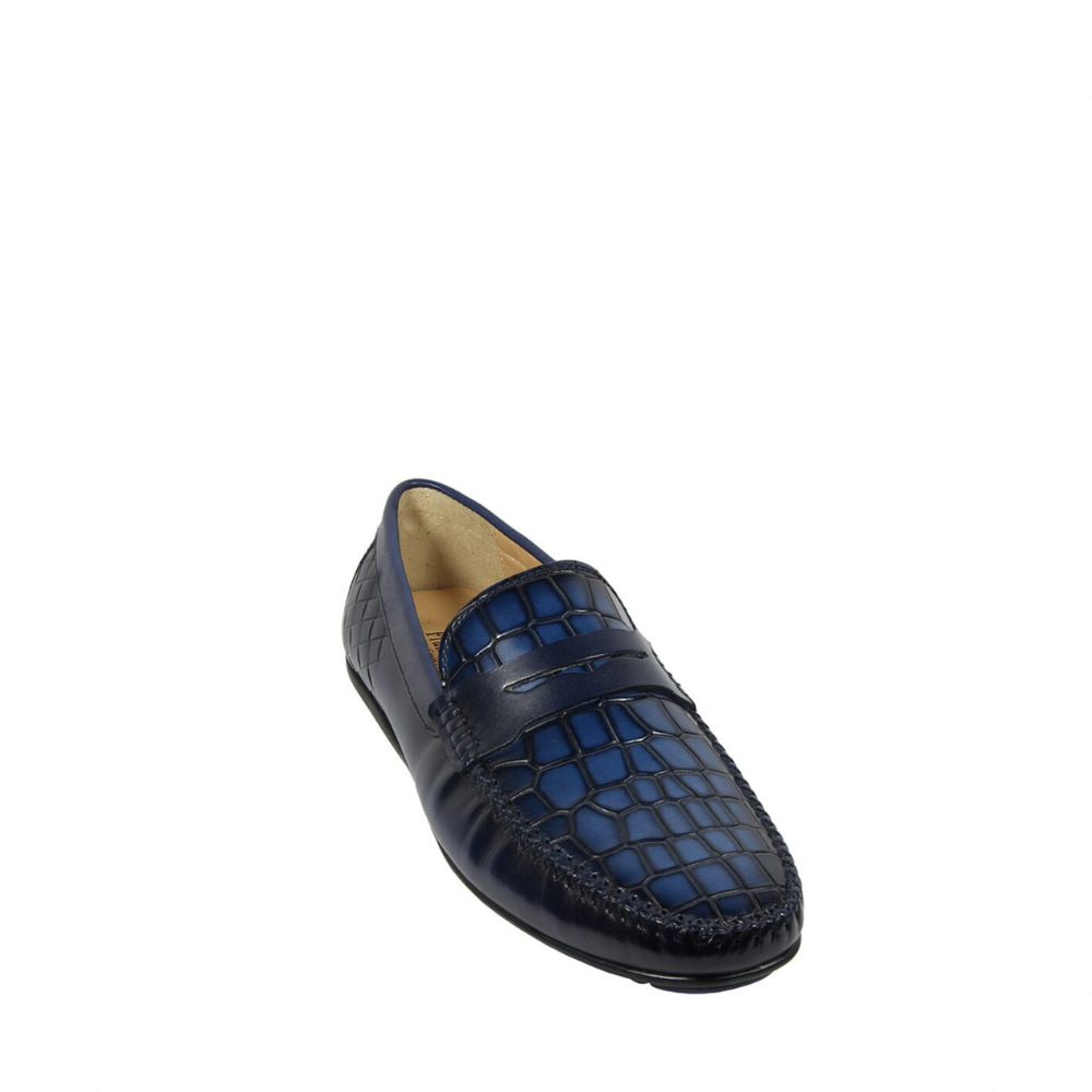 Frank Williams Men Shoes Slip-on Blue M011