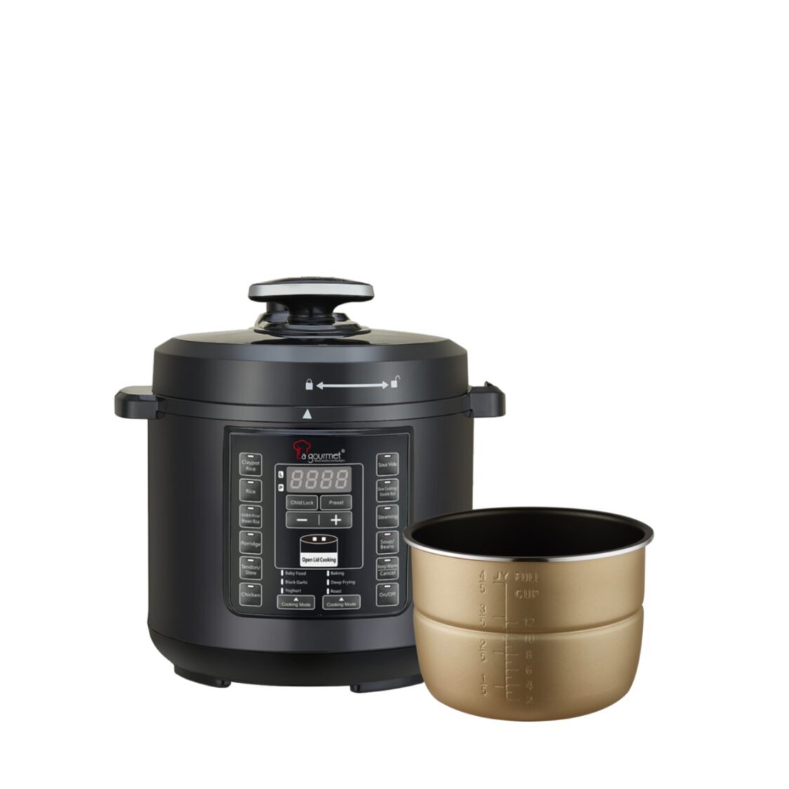 La Gourmet 6L Multifunctional Pressure Cooker with Free 6pcs Accessories Set & 4.5L Thermal Cooker (361806 + 362575 + 361356)