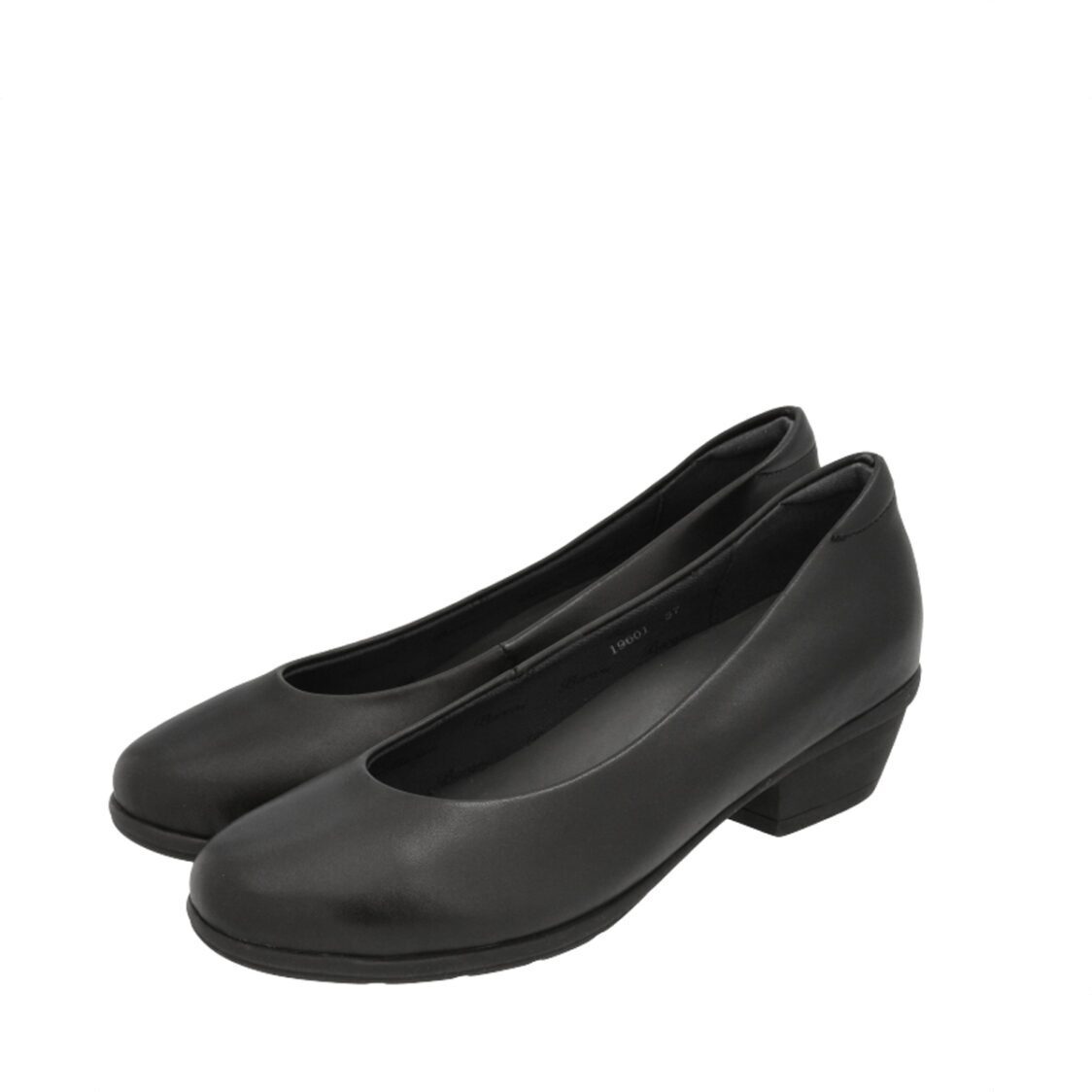 Barani 19601 Black Leather Heels (Short)