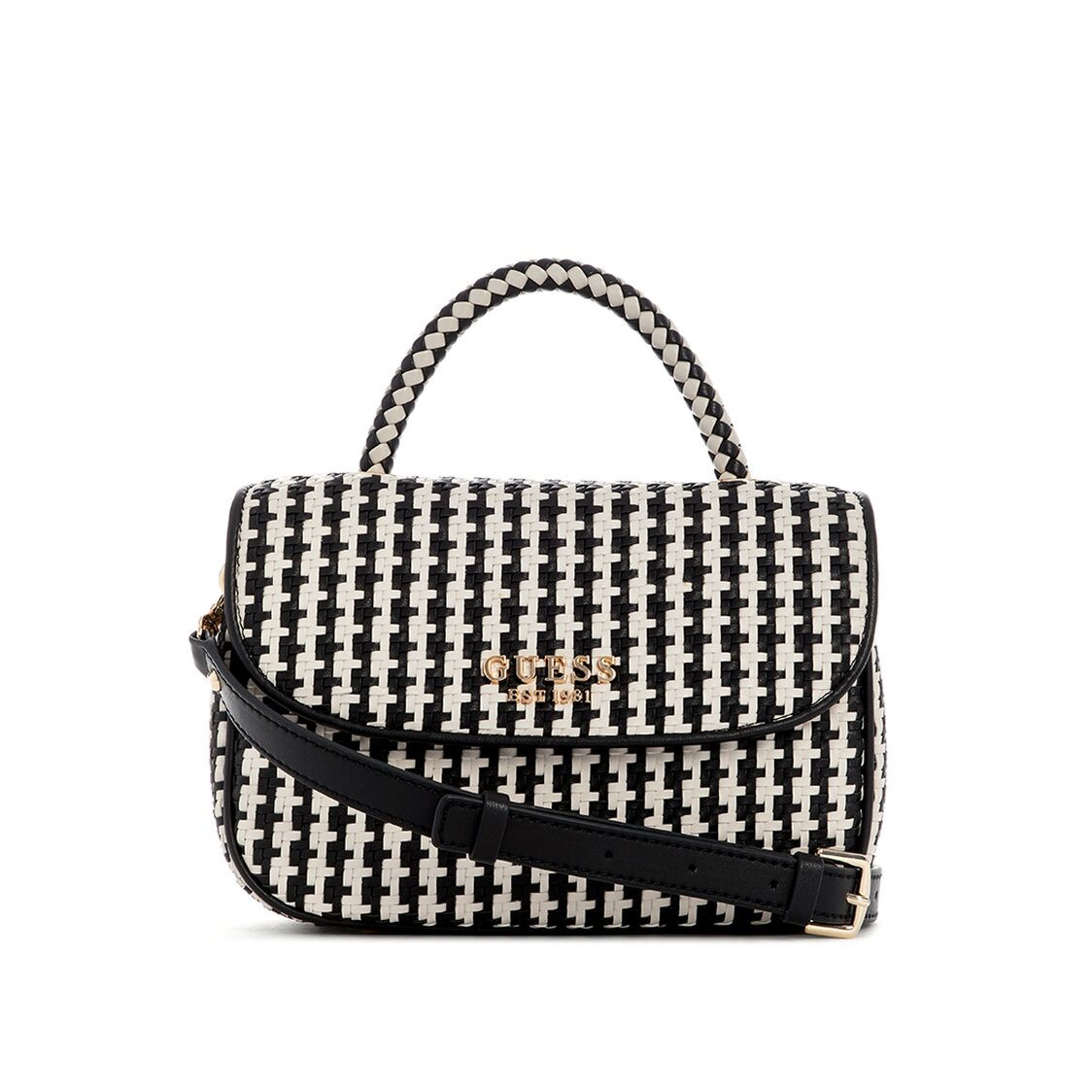 MIREMA TOP HANDLE FLAP,BLACK MULTI