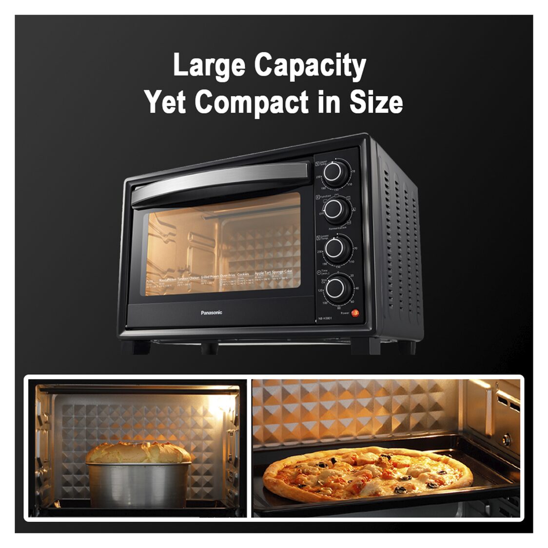 Panasonic Electric Oven With Rotisserie Fork & Convection 38L (NB-HB3801K)