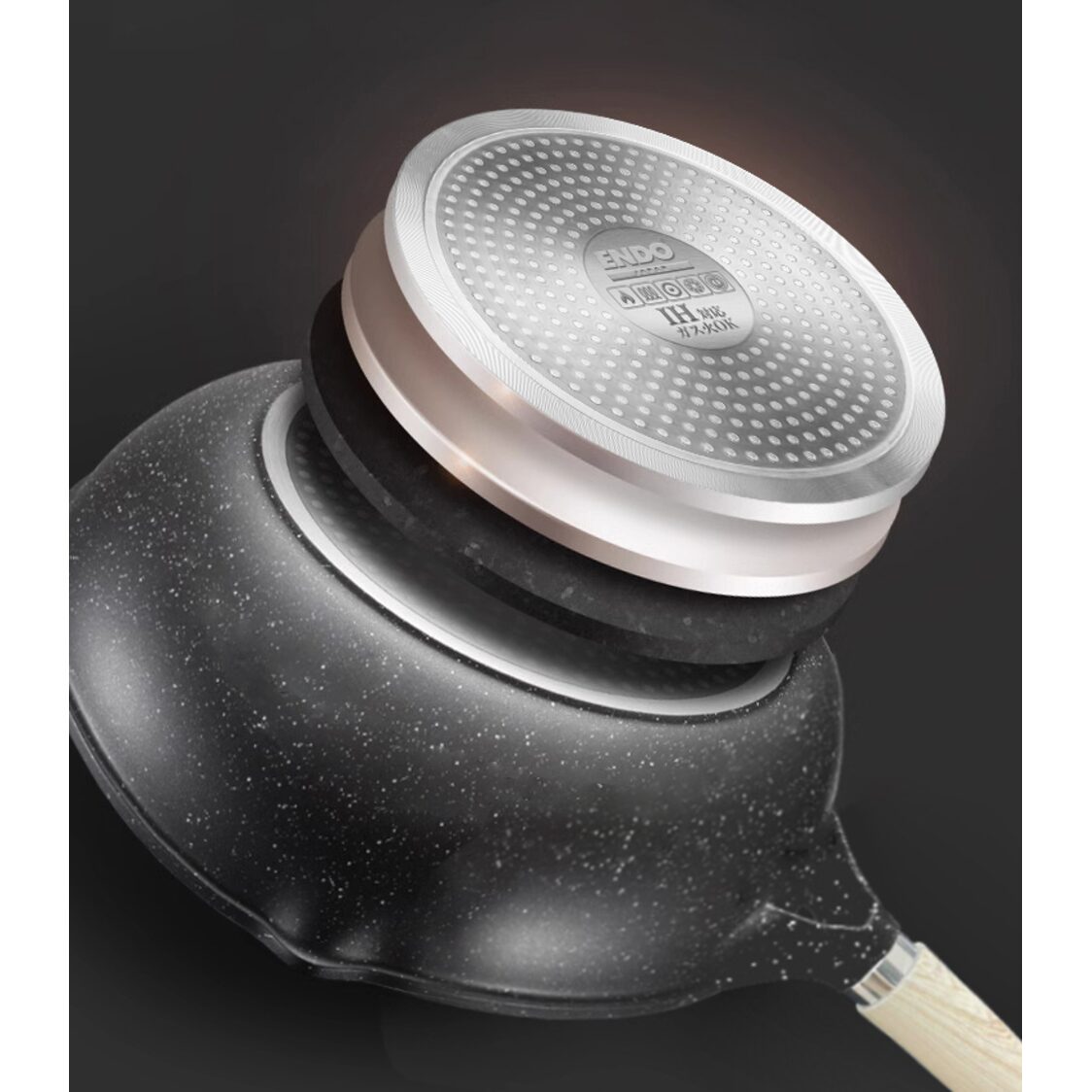 Endo Ganseki 28cm I.H. Wok Pan with Lid (E-GSK-28WP)