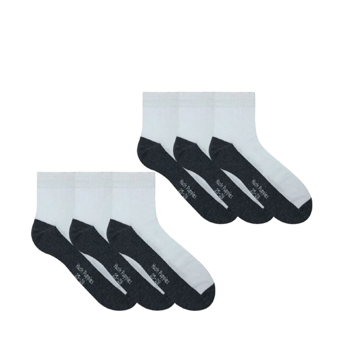 Hush Puppies 2x3 Pairs Men's White Ankle socks 100% Combed Cotton