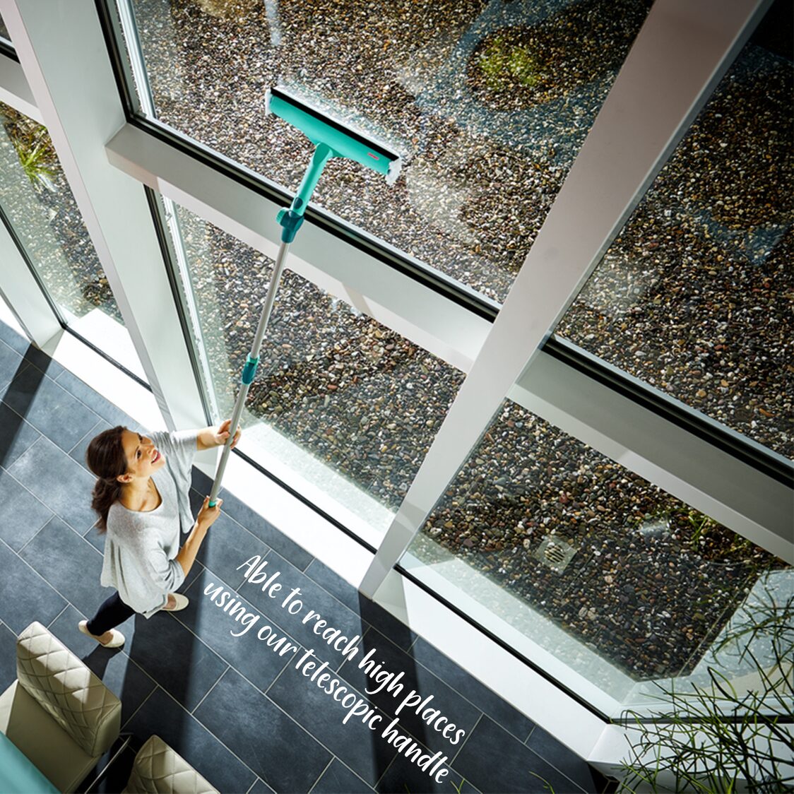 Leifheit Window Wiper Set (With Rotating Joint 110 to 190cm) L51120