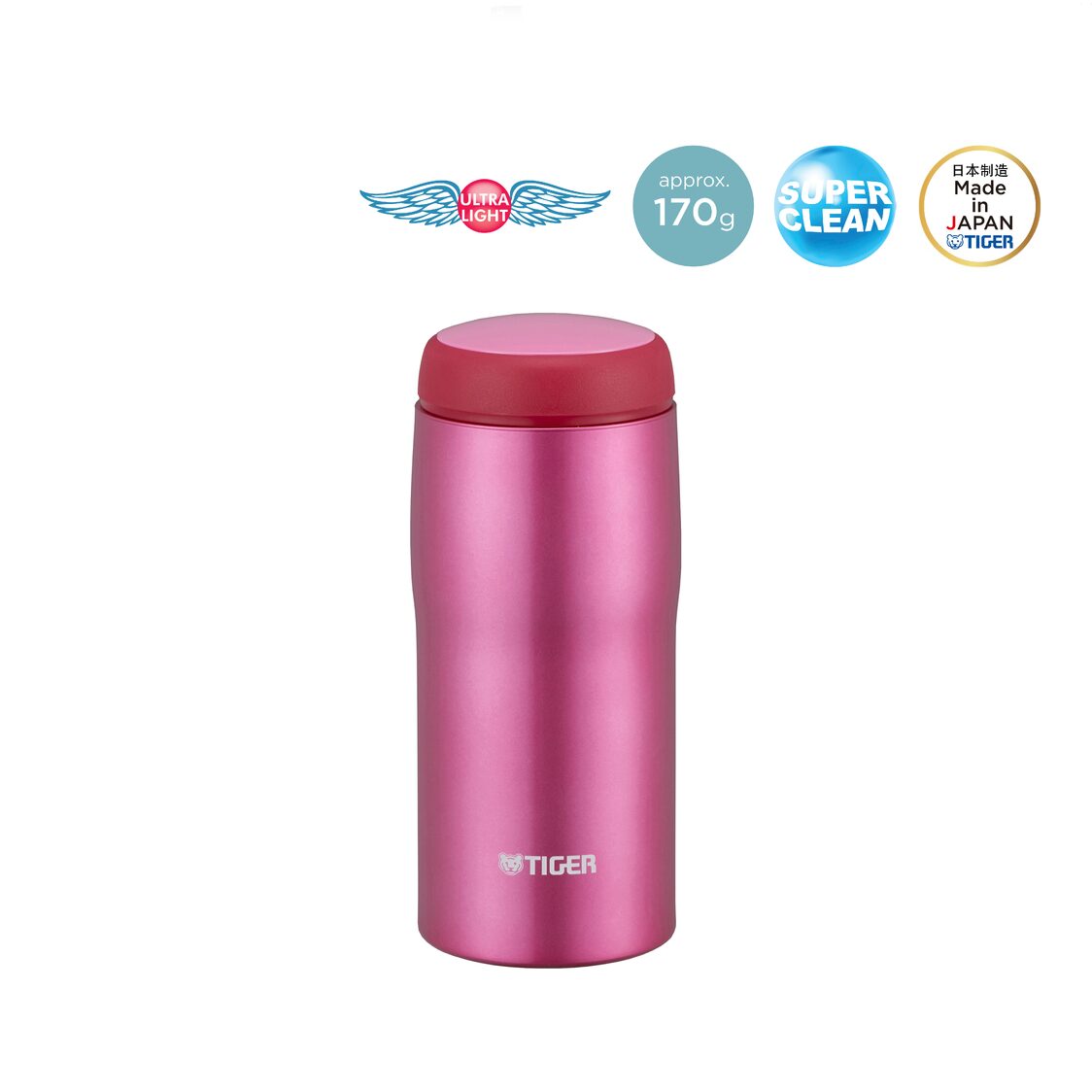 TIGER Double Stainless Steel Mug 360ml - Bright Pink (MJA-B036 PB)