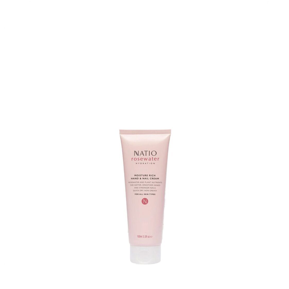 Natio Rosewater Hydration Moisture Rich Hand & Nail Cream 100ml