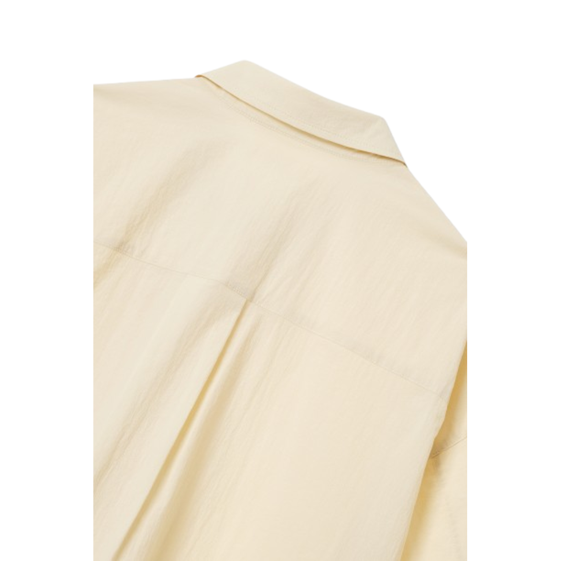 Studio Tomboy Neck Shirring Short Sleeve Shirt Cream