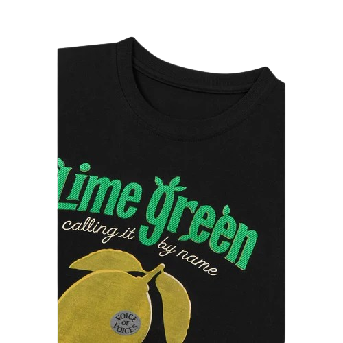 Voice Of Voices Lime Print Half Sleeve Tshirt