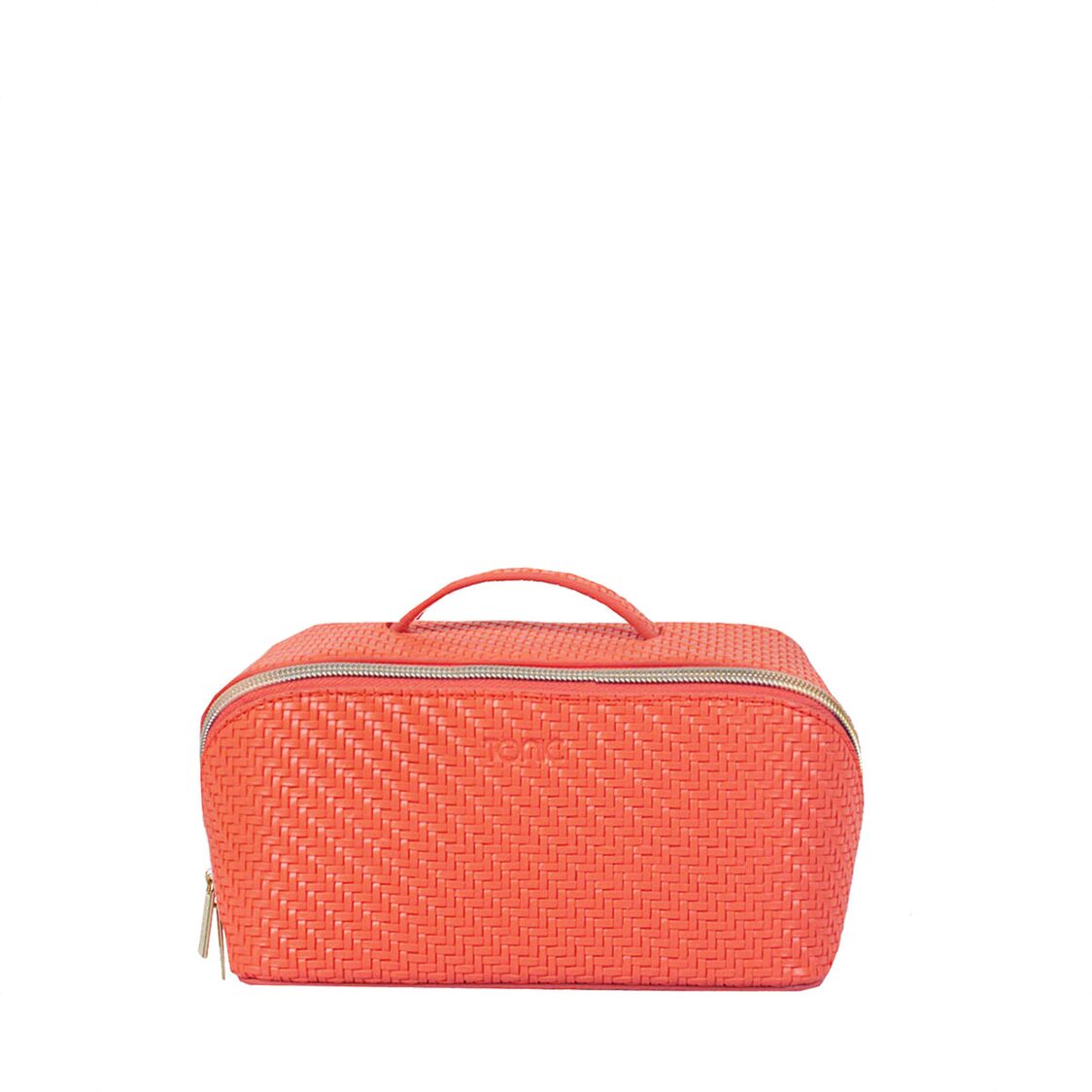 Tonic Herringbone Medium Beauty Bag In Tangerine 44017