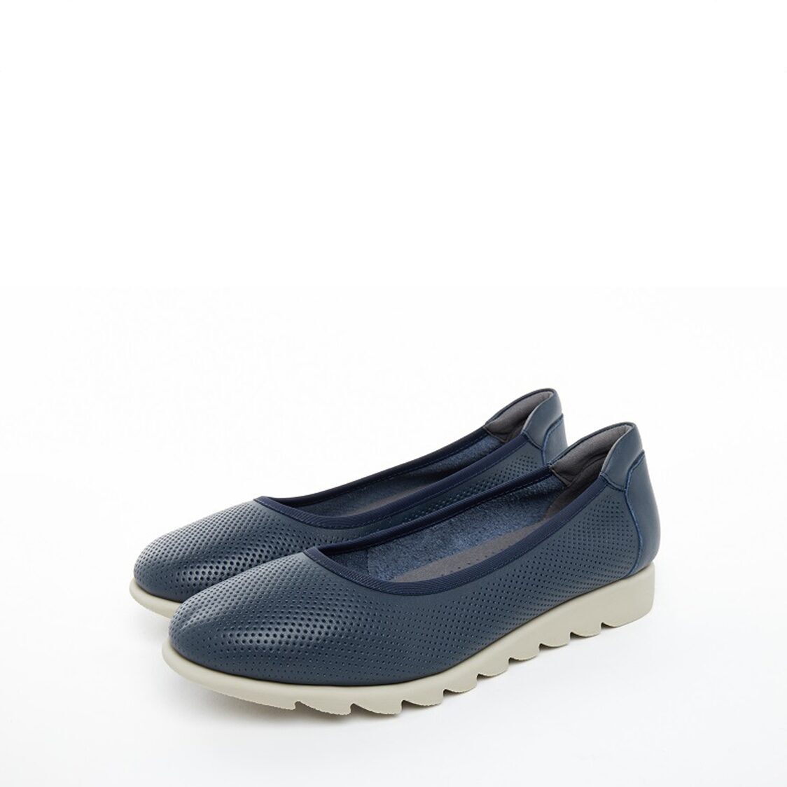 Barani 8938-48 Leather Pumps/Ballet Flats Navy (Perforated)