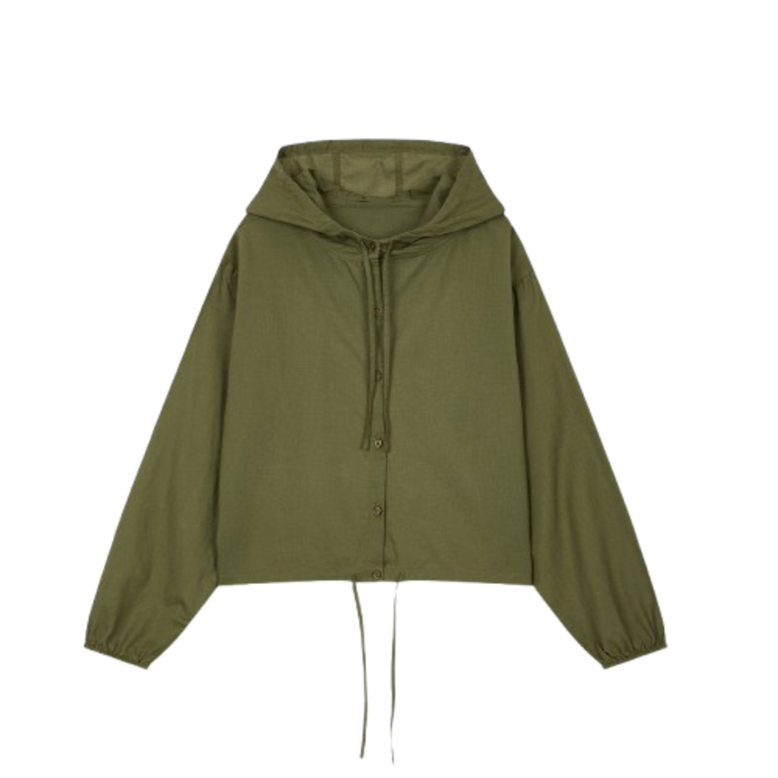 Jaju Women Pure Cotton Hooded Lounge Shirt Khaki