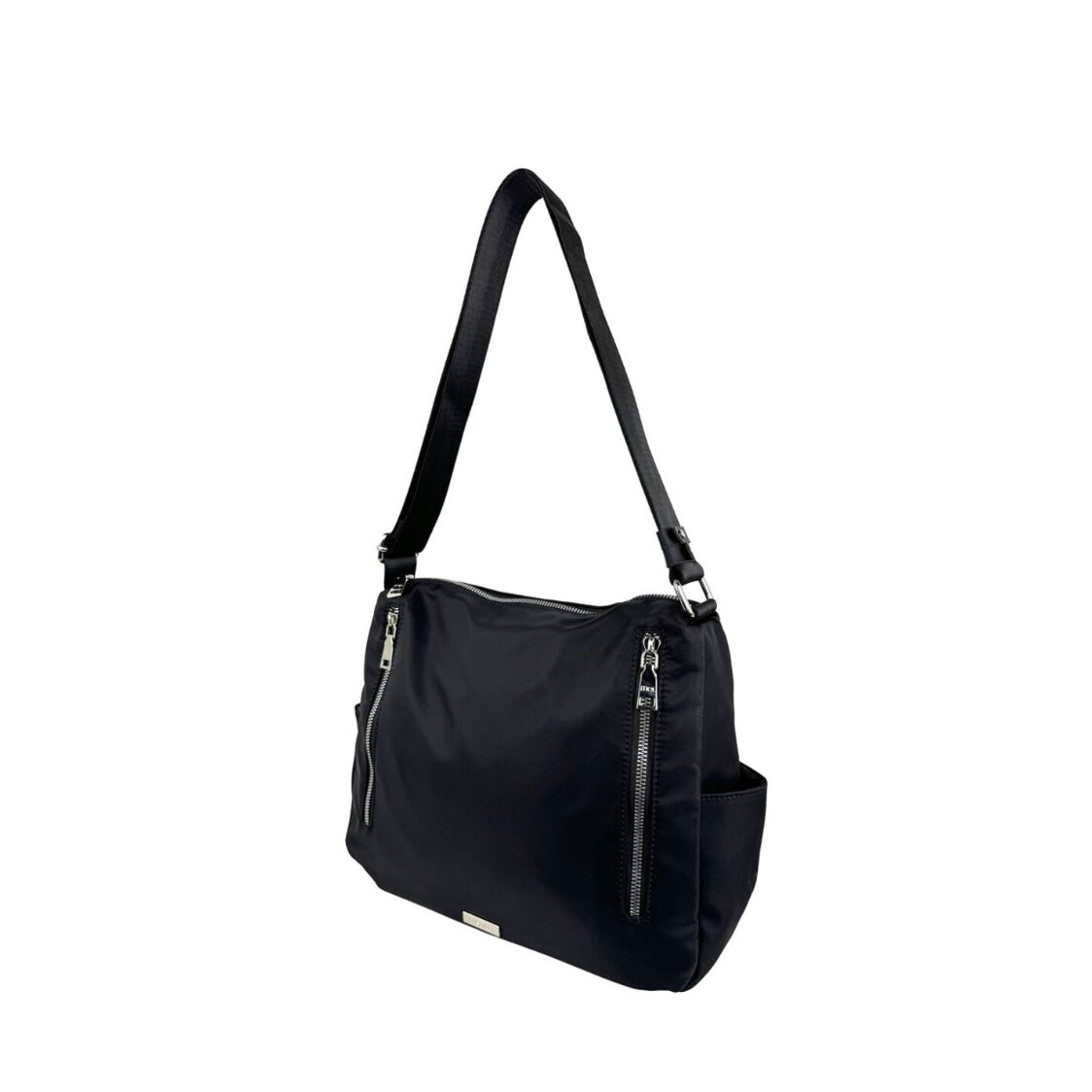 Mel&Co Nylon Shoulder Sling Bag With Twin Zipper Pockets