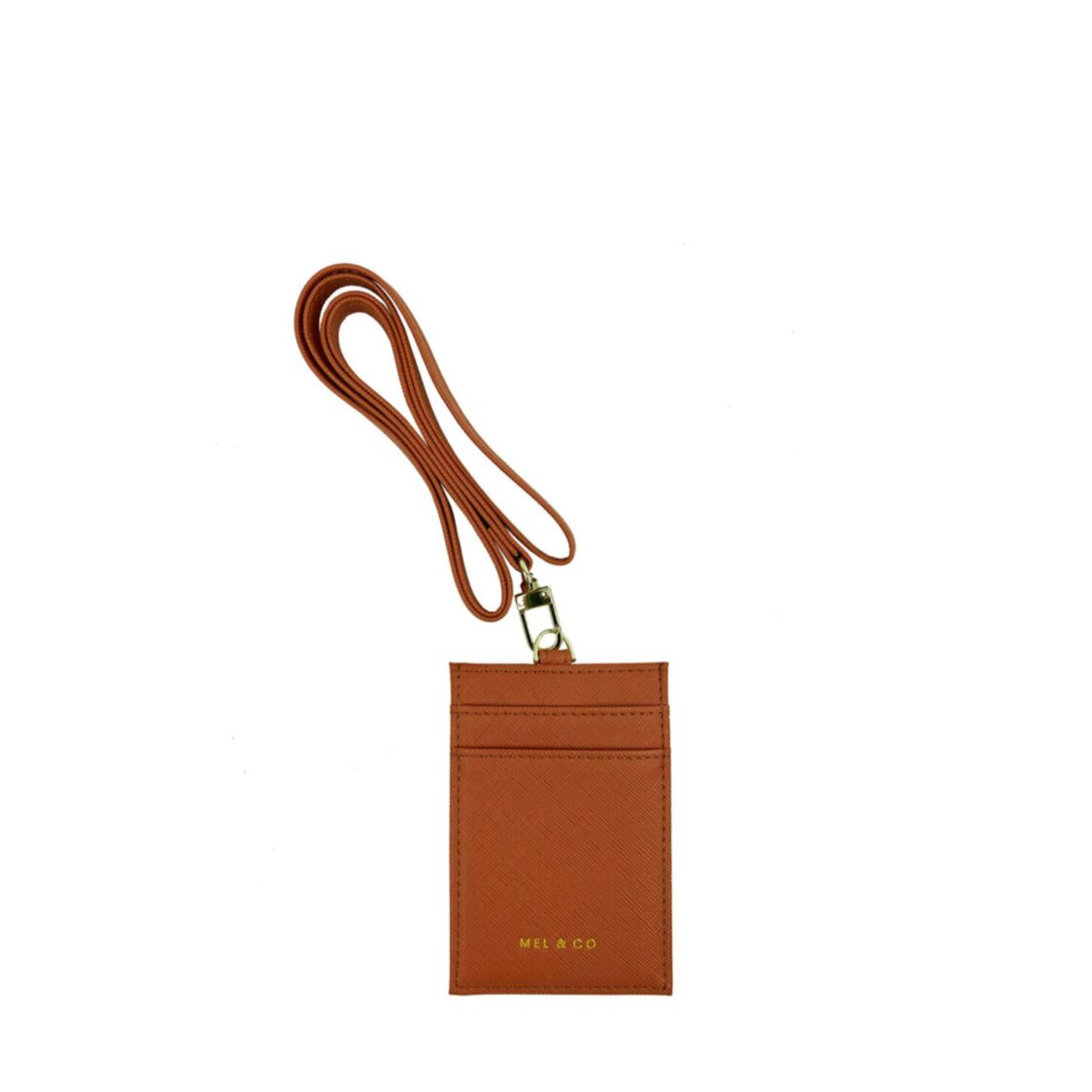 Mel&Co Saffiano-Effect Basic Lanyard Card Holder