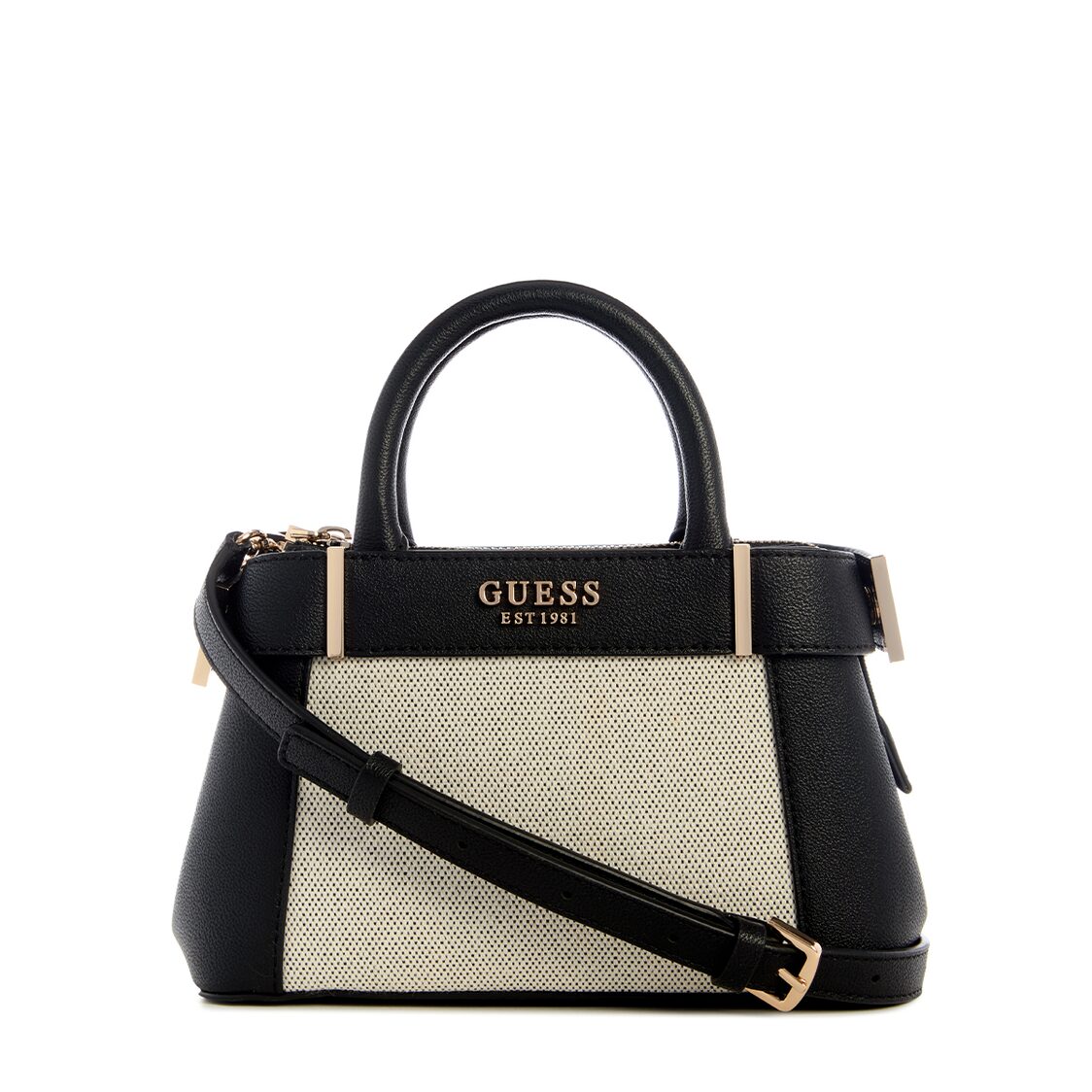 Guess Anadela Mini Satchel,Natural/Black