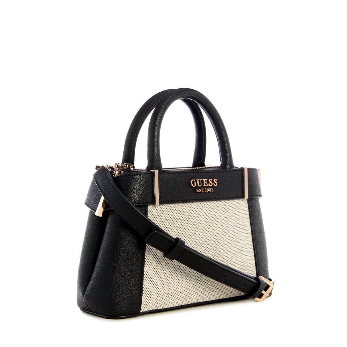 Guess Anadela Mini Satchel,Natural/Black