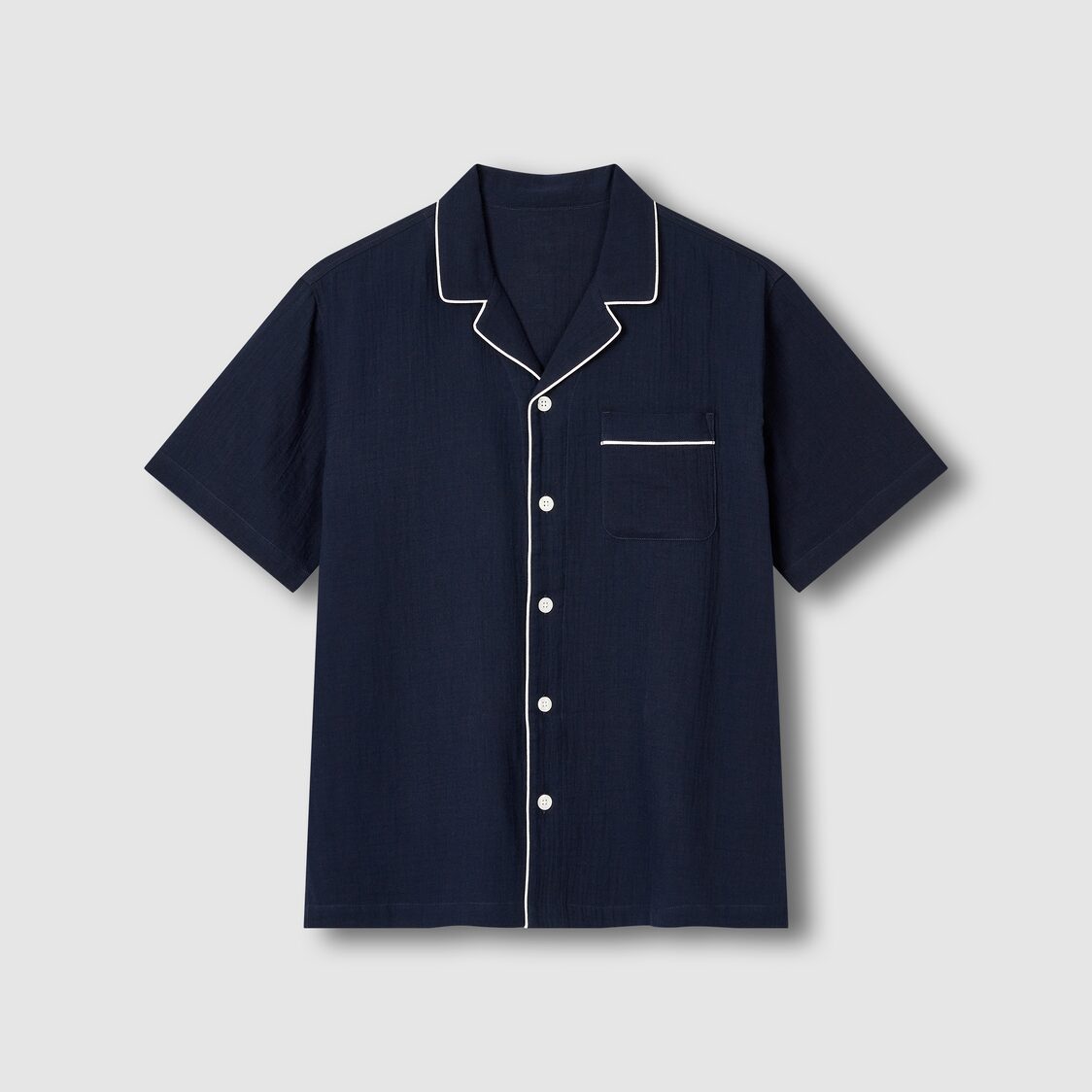 Jaju Men Summer Double Cotton Pajama Set Navy