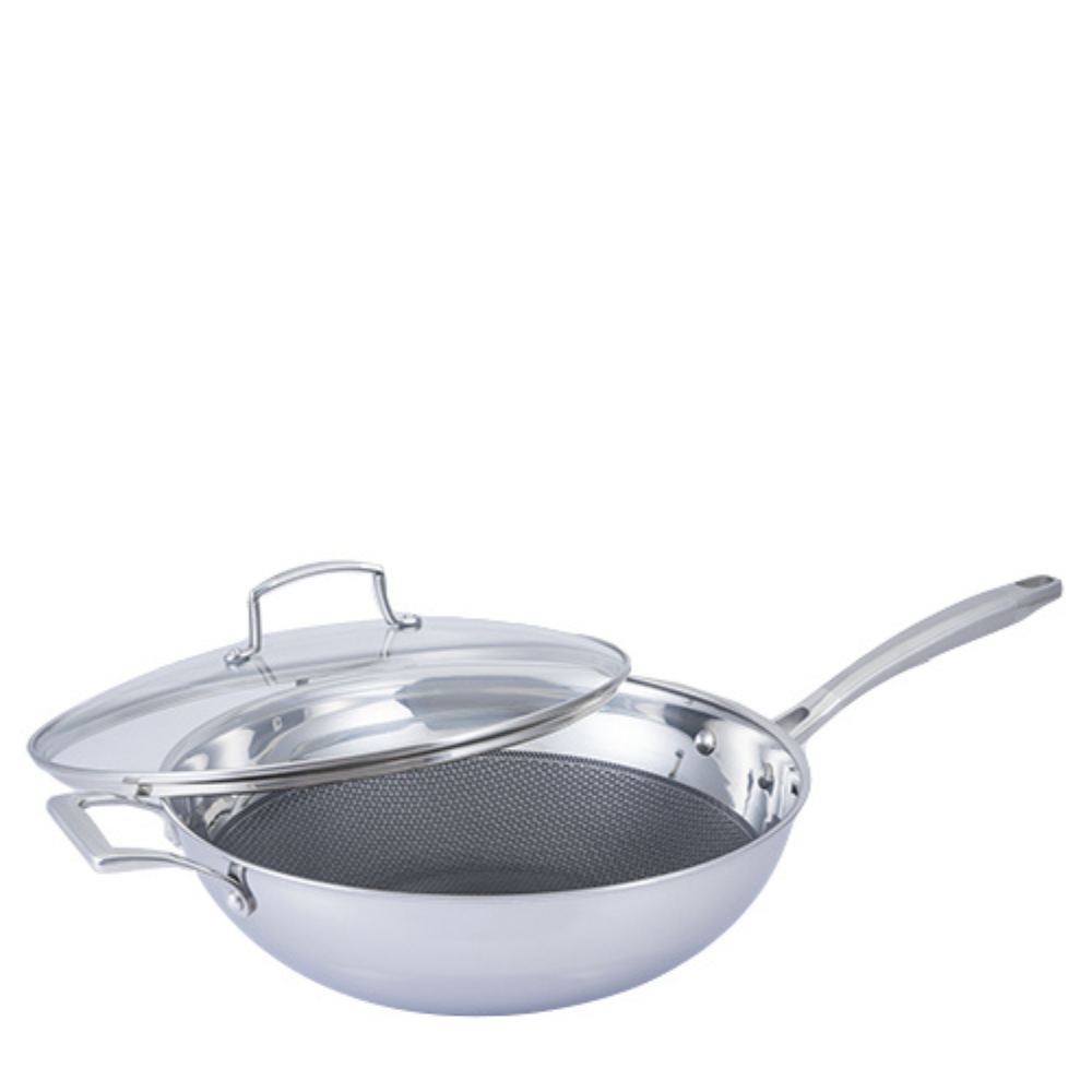 La Gourmet Galactic 28cm Wok With Glass Lid (LGGC370372)
