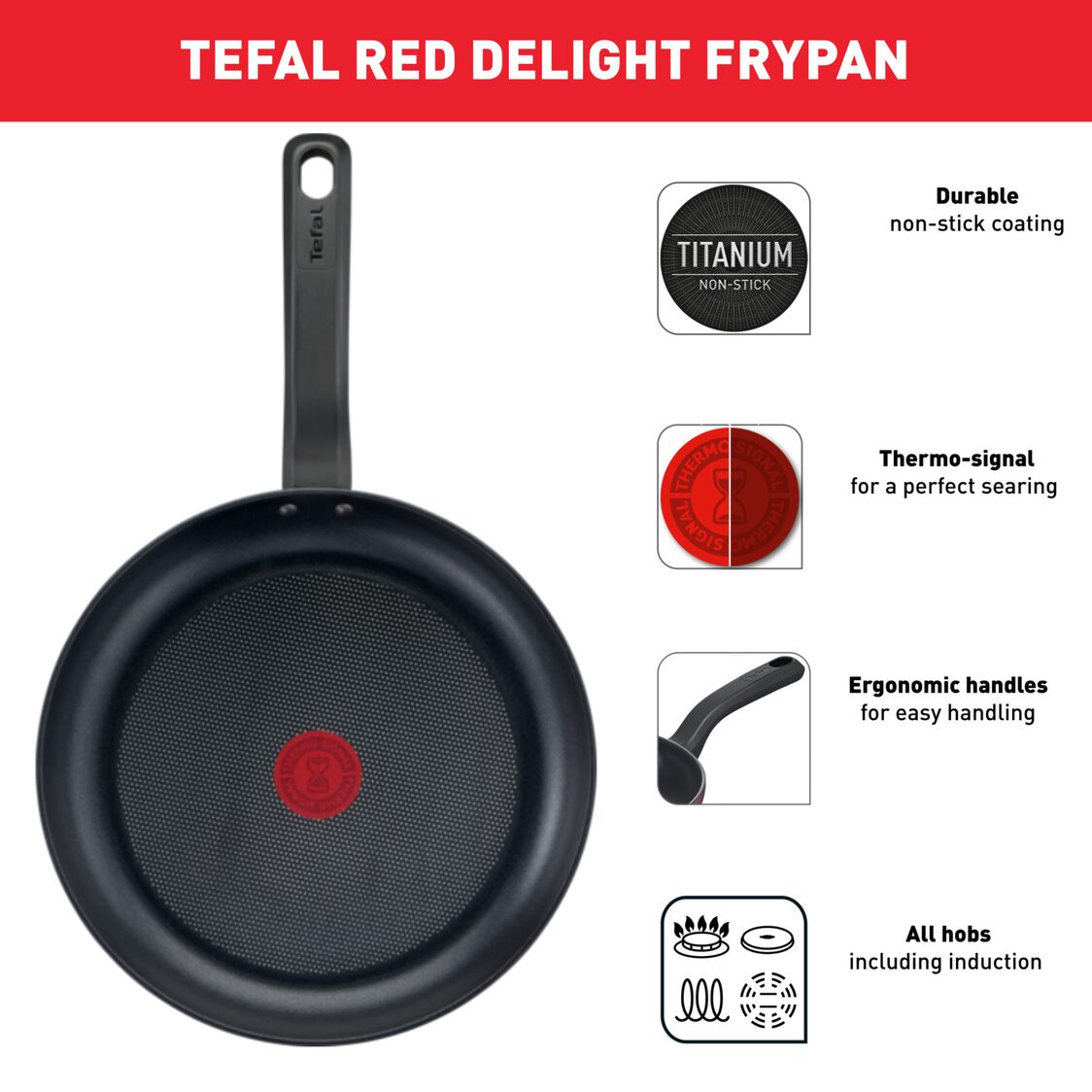Tefal Red Delight IH Red Surprise 2PC Cookware Set (G1712S2)