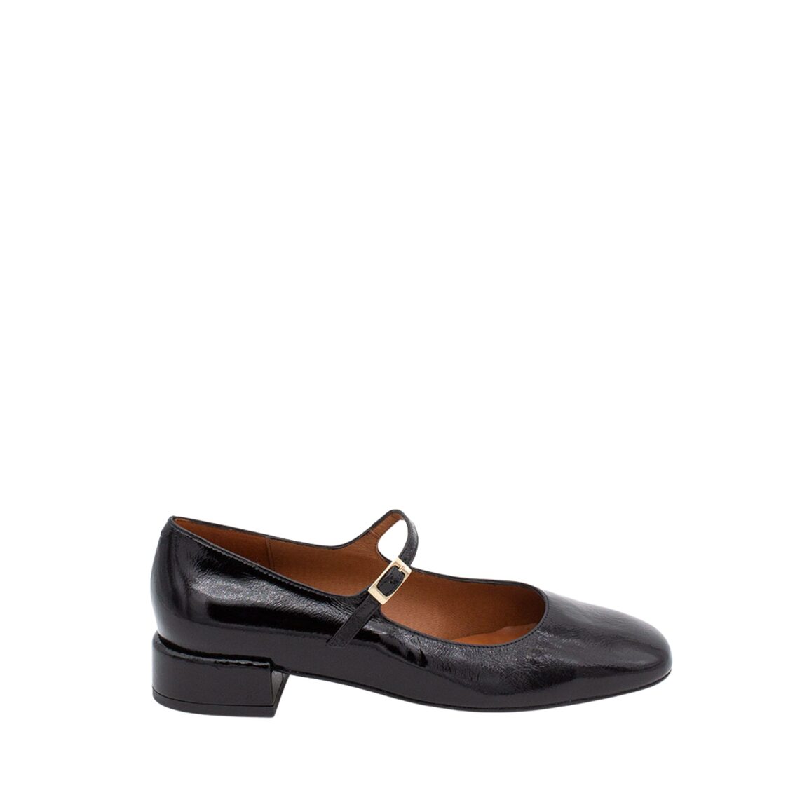 Angel Alarcon Venice Leather (Crinkled) Round Toe Mary Jane Black