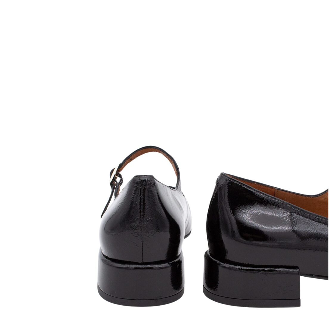 Angel Alarcon Venice Leather (Crinkled) Round Toe Mary Jane Black