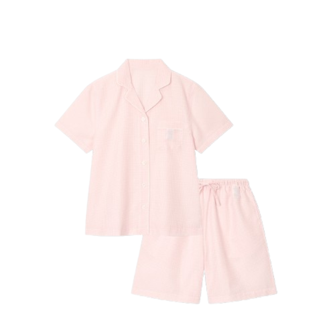 Jaju Women Cotton Check Pajama Set Light Pink