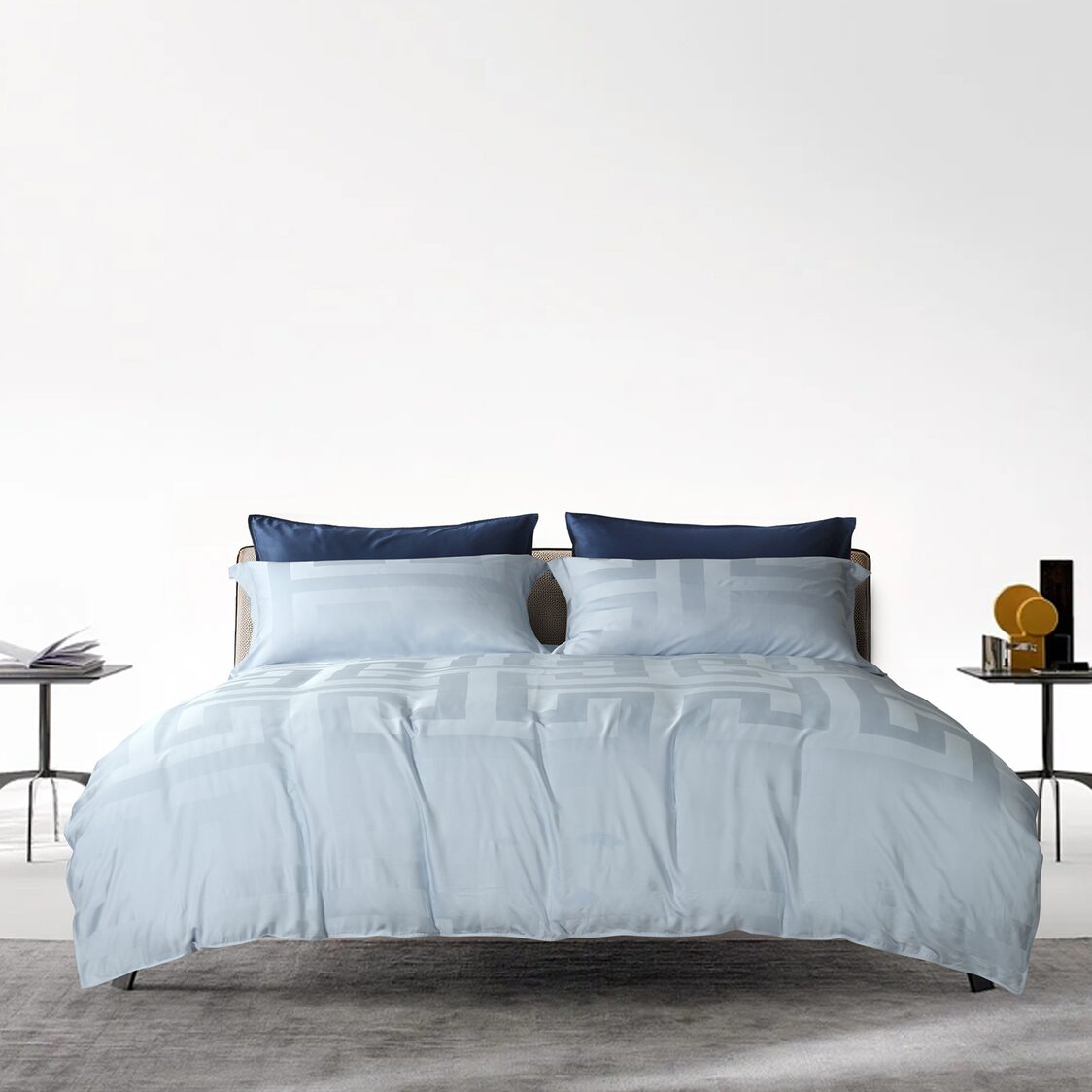 Intero Toni Fitted Sheet Set / Bed Set - Sky