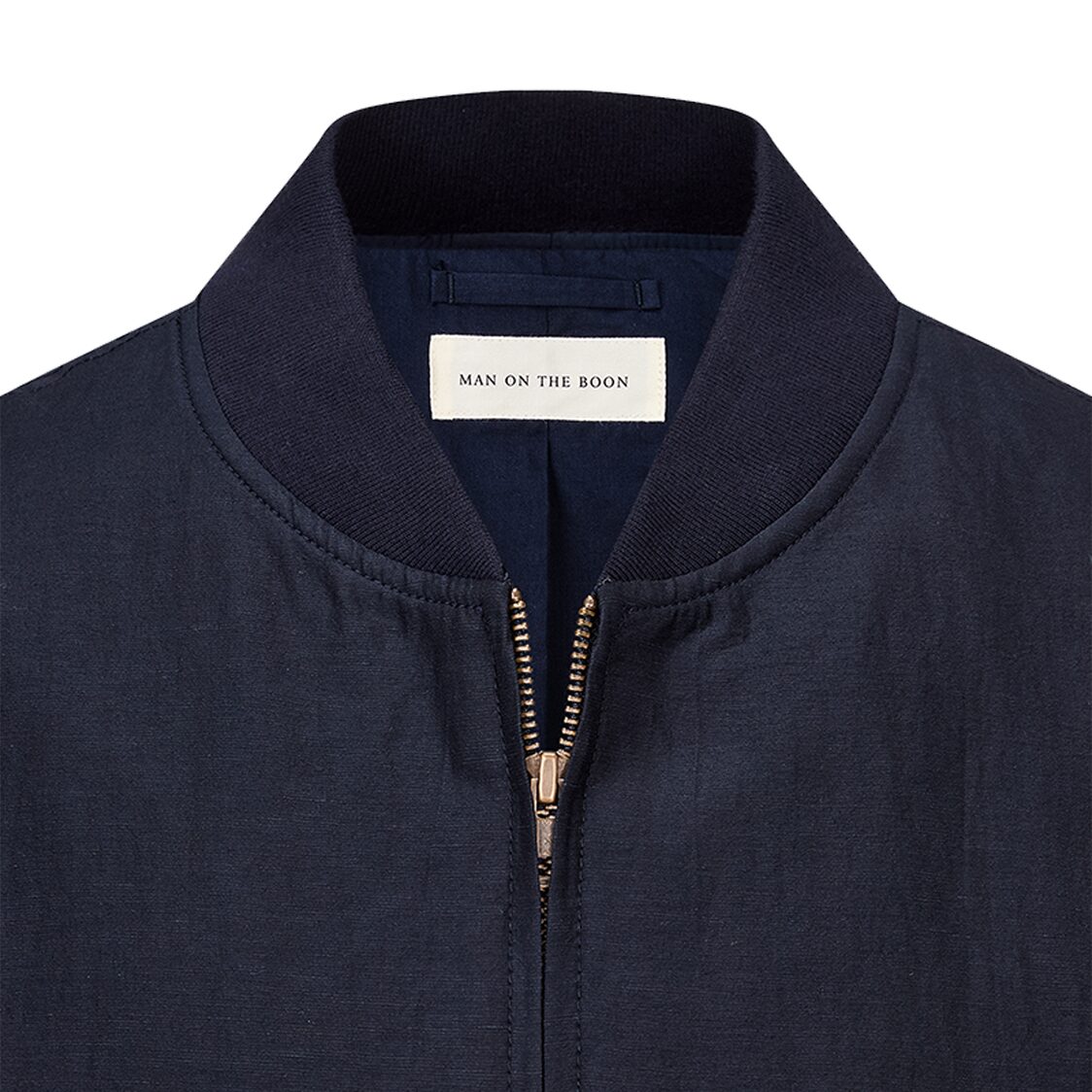 Man On The Boon Linen Lightweight Blouson Navy