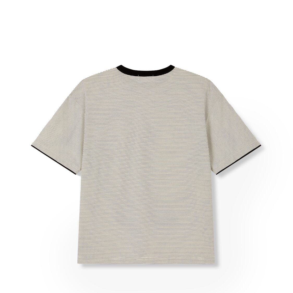 Studio Tomboy Striped Round Neck T-Shirt Beige