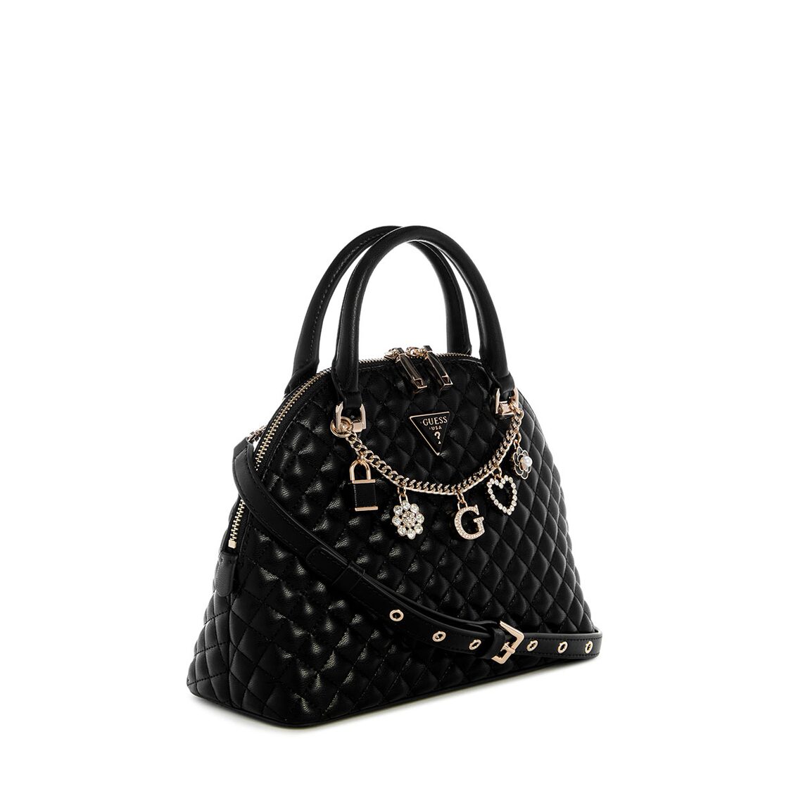 Guess Everlee Dome Satchel - Black