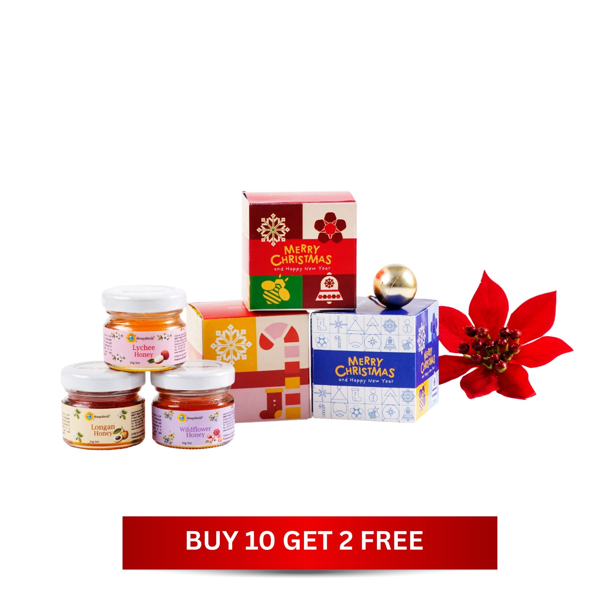 HoneyWorld TH Assorted Mini Honey 30g - Christmas Edition