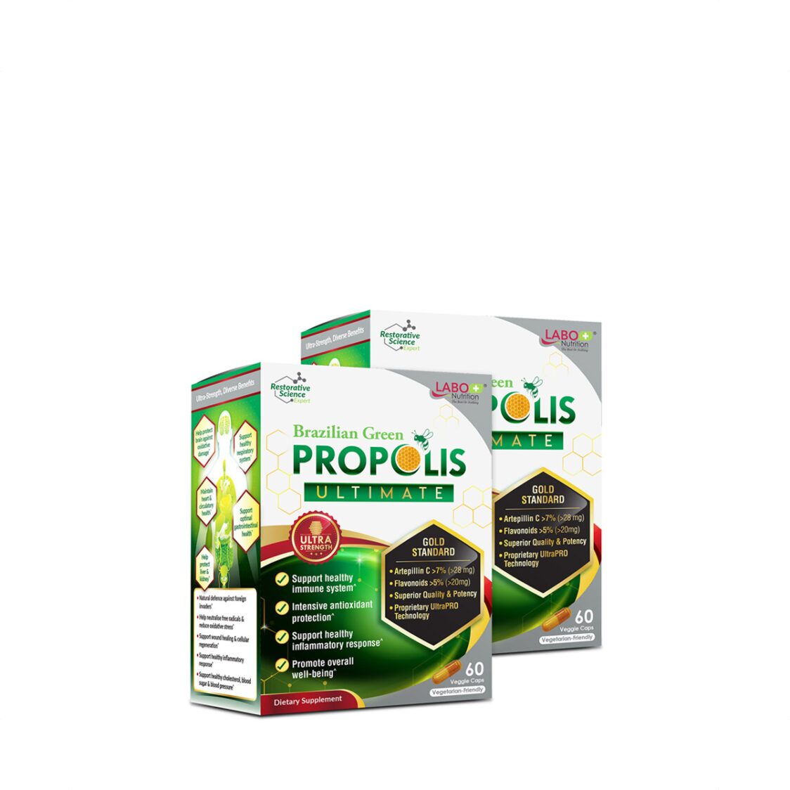 Labo Nutrition Brazilian Green Propolis Ultimate 60 veggie caps Twin Packs