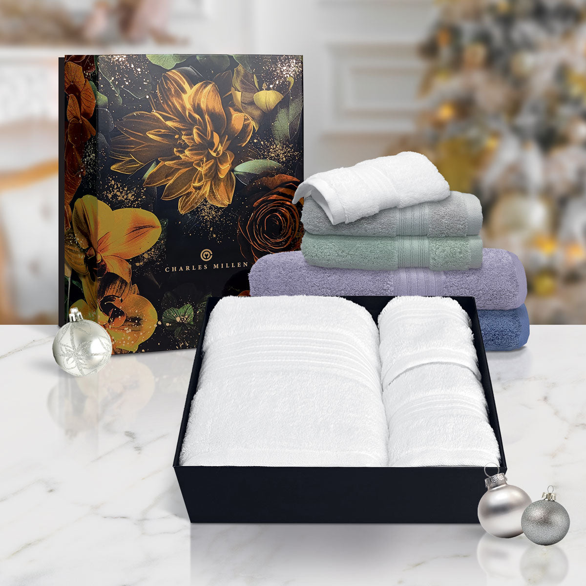 Charles Millen Signature Collection Velmont Egyptian Cotton 3 Piece Towel Gift Set