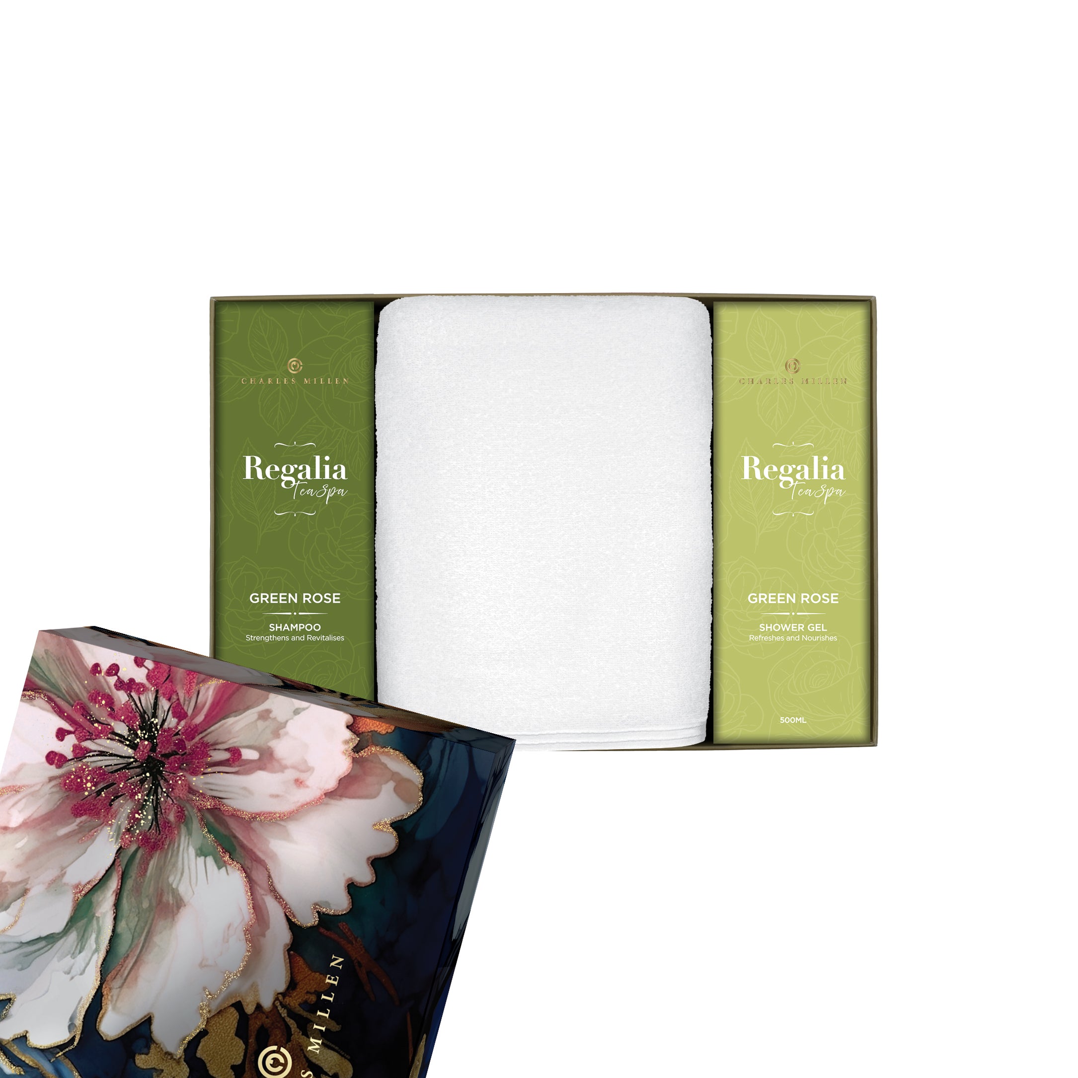 Charles Millen Signature Collection Rebliss Loft Sports Bath Towel With Shower Gel and Shampoo Gift Set