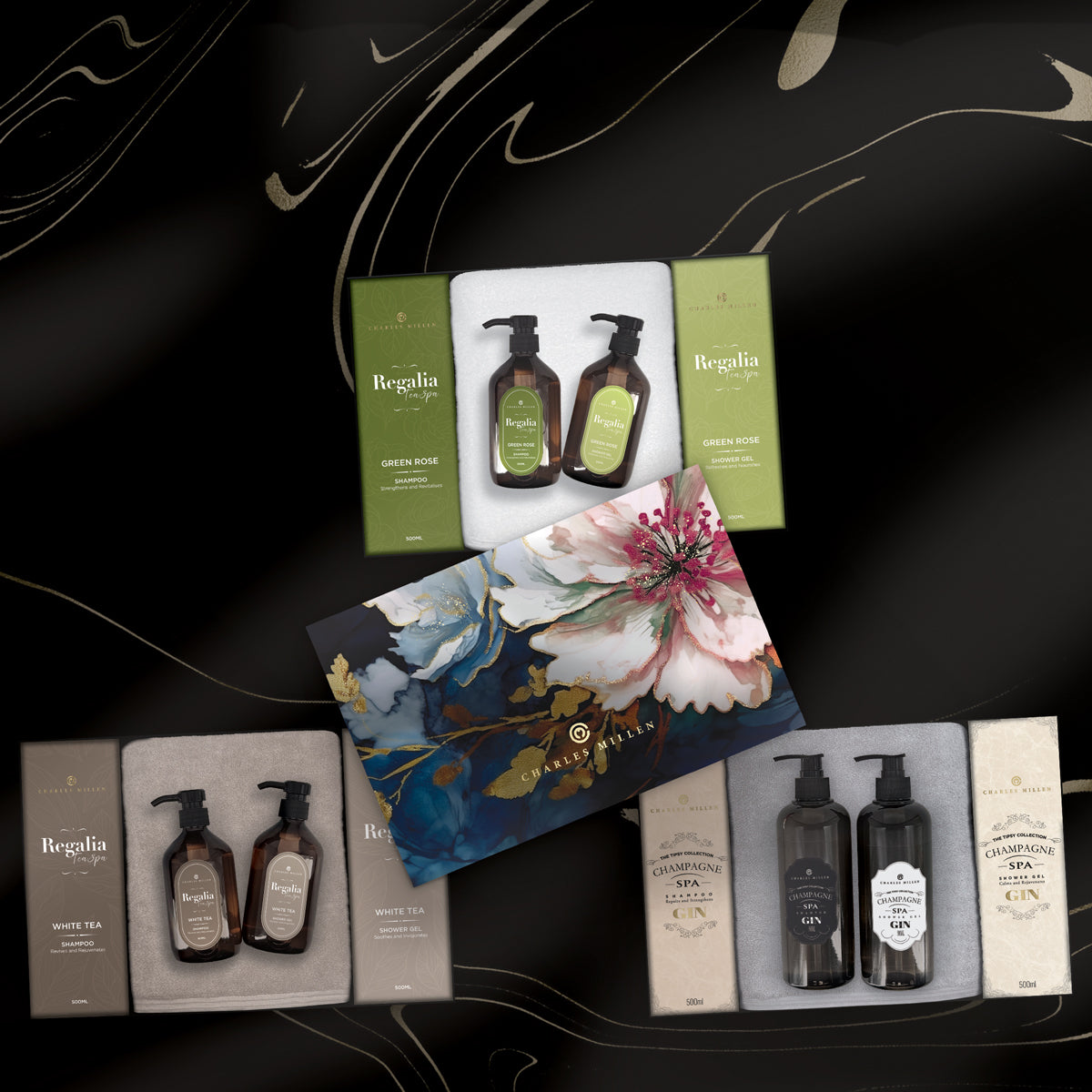 Charles Millen Signature Collection Rebliss Loft Sports Bath Towel With Shower Gel and Shampoo Gift Set