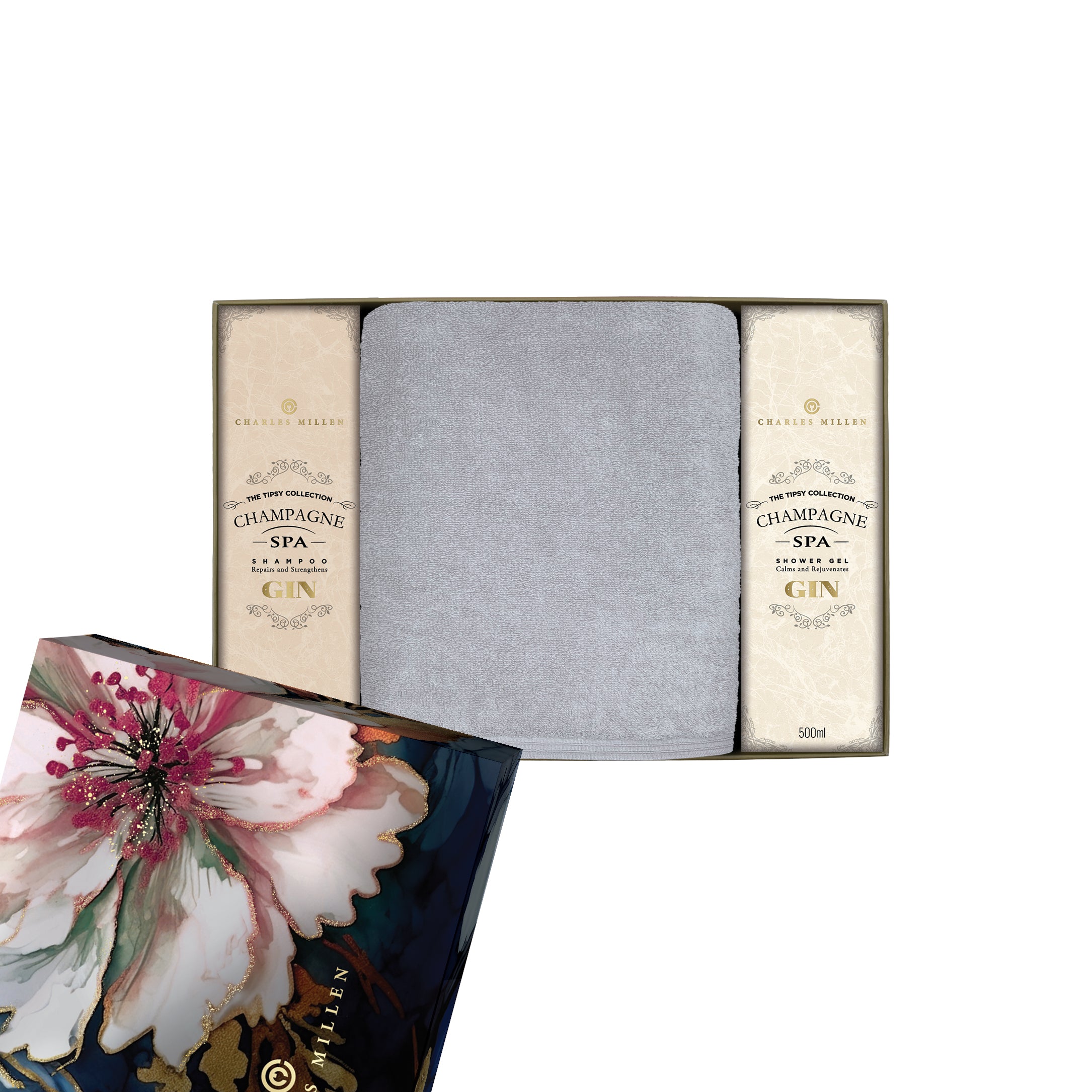 Charles Millen Signature Collection Rebliss Loft Sports Bath Towel With Shower Gel and Shampoo Gift Set