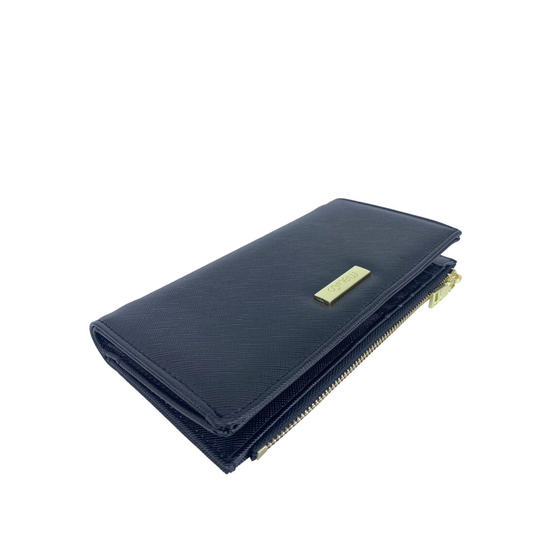 Mel&Co Saffiano Leatherette Bi-Fold Snap Long Wallet