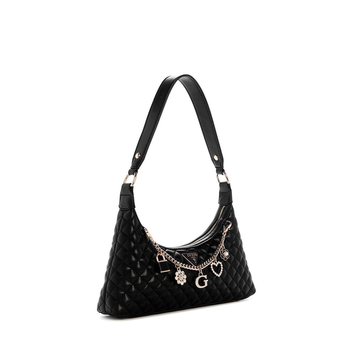 Guess Everlee Top Zip Shoulder Bag - Black