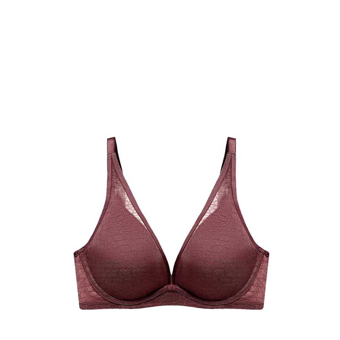 Triumph Signature Sheer Non-Wired Push Up Deep V Bra Decadent Chocolate