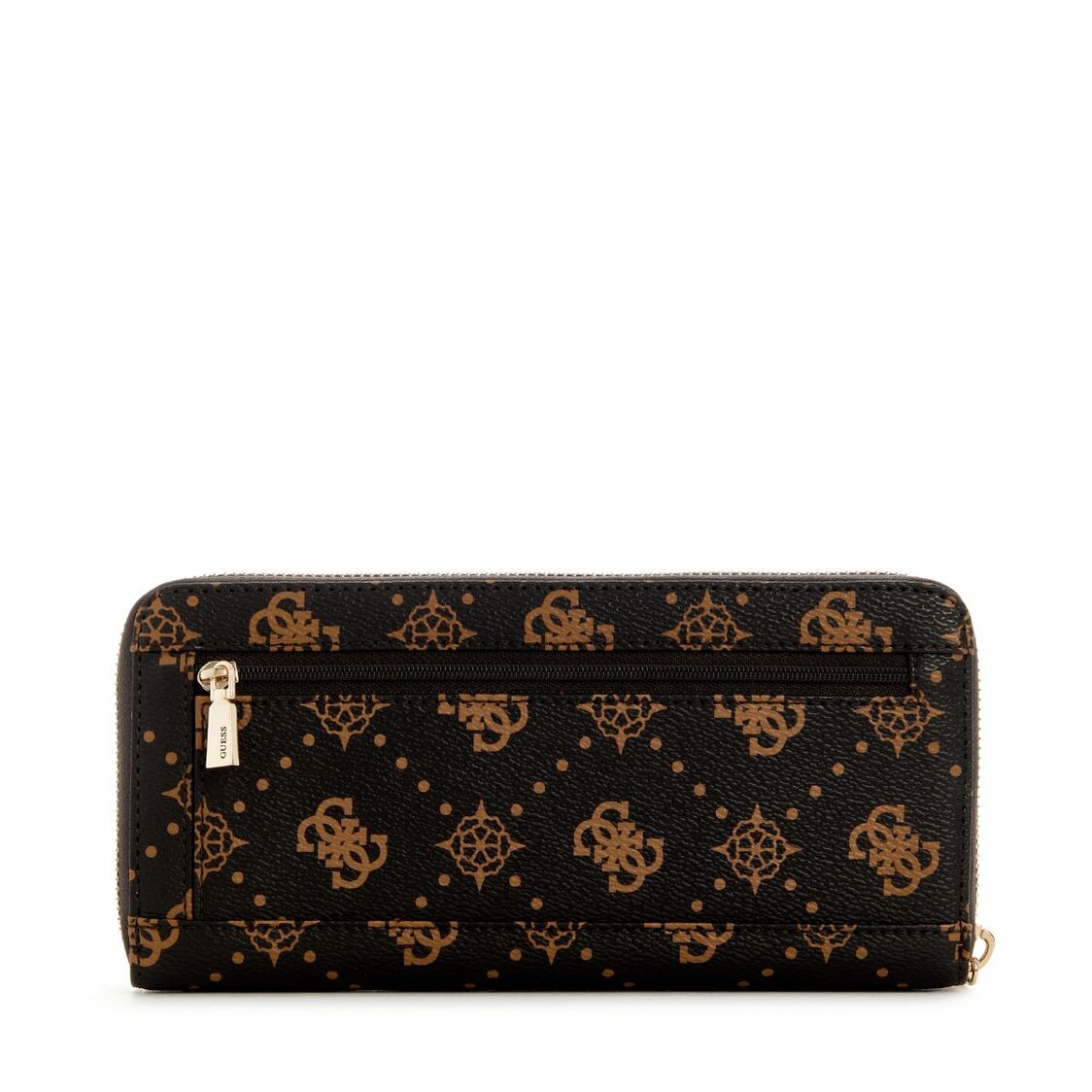 Guess Silia Slg Large Zip Around - Espresso Logo