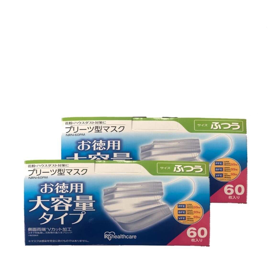 Iris Ohyama Healthcare Reliable Safety Face Mask NRN-60PM White 3ply 60pcs/box