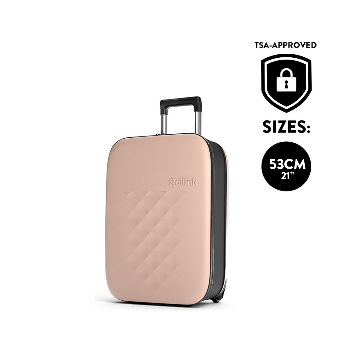 Rollink VEGA II Flex 21" Collapsible Carryon Suitcase - Rose Smoke