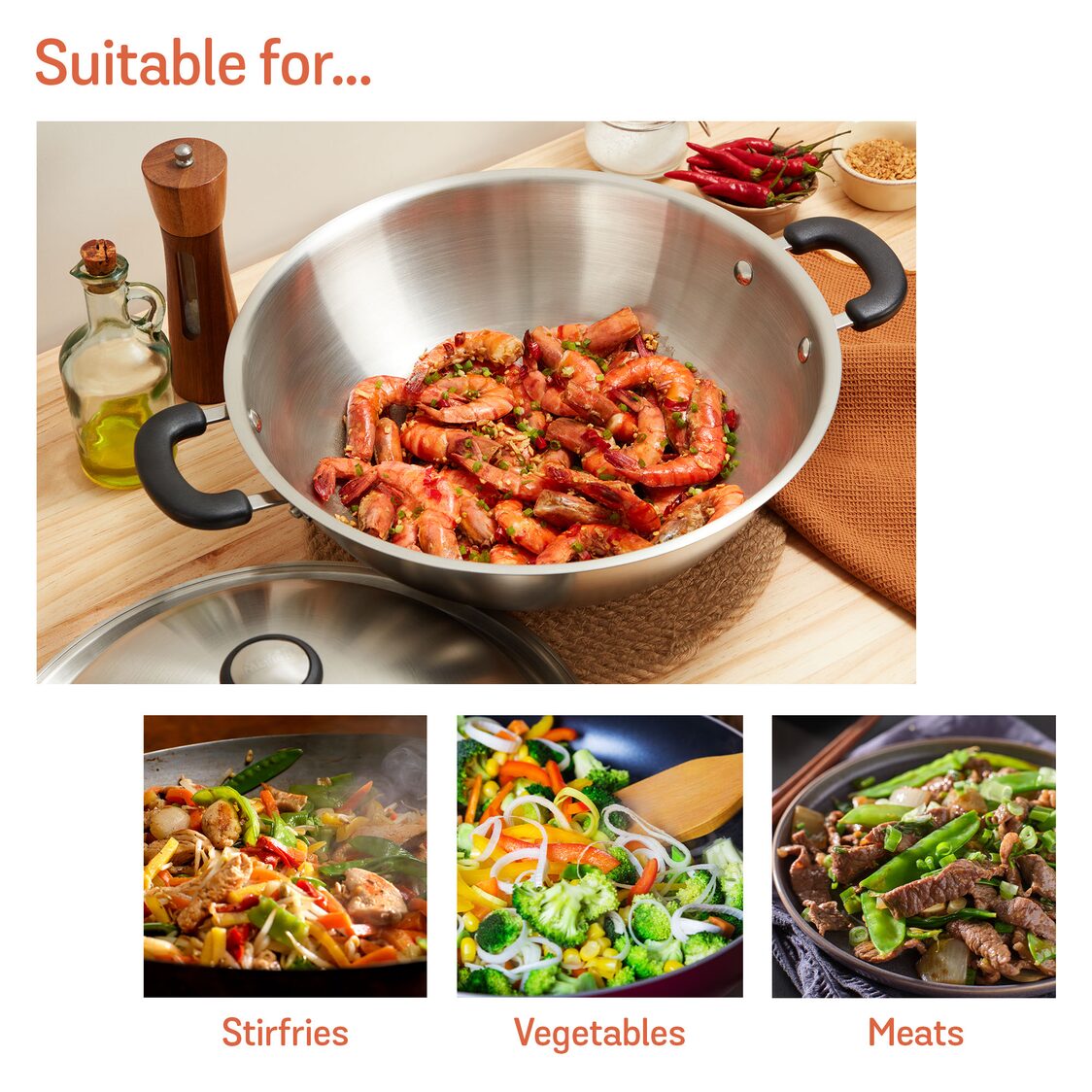 Meyer Centennial Stainless Steel Chinese Wok (Induction)