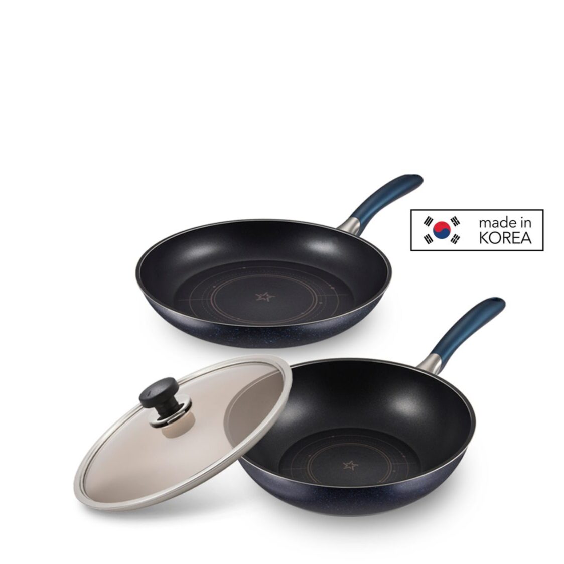 Happycall Galaxy Blue IH 3-PC Die Cast Cookware Set (3900-0577)