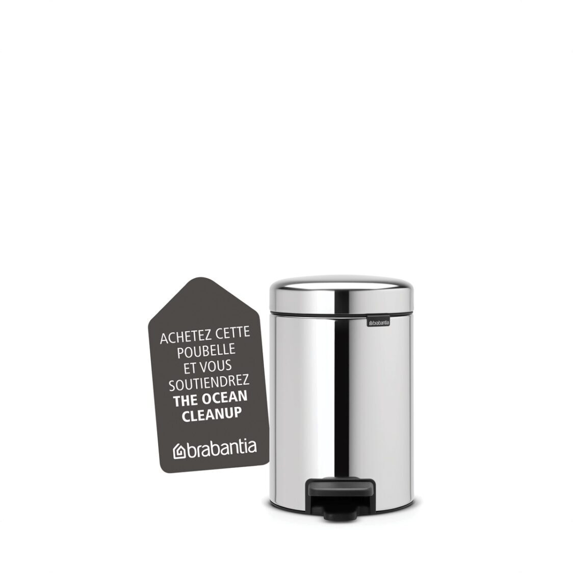 Brabantia Pedal Bin Newicon 3L Soft Closing - Brilliant Steel - 113147